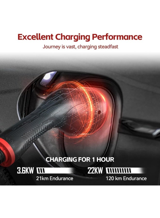 MCEVKELN Type 2 Charging Cable 22 kW for Electric Car & Hybrid Type 2 Mode 3 Charging Cable E Car - 32A | 3 Phase | 7 m Charging Cable Electric Car Type 2 EV Charger with Handbag, Black - Image 3